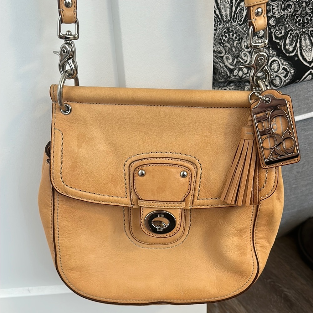 Coach Tan Leather Shoulder Bag